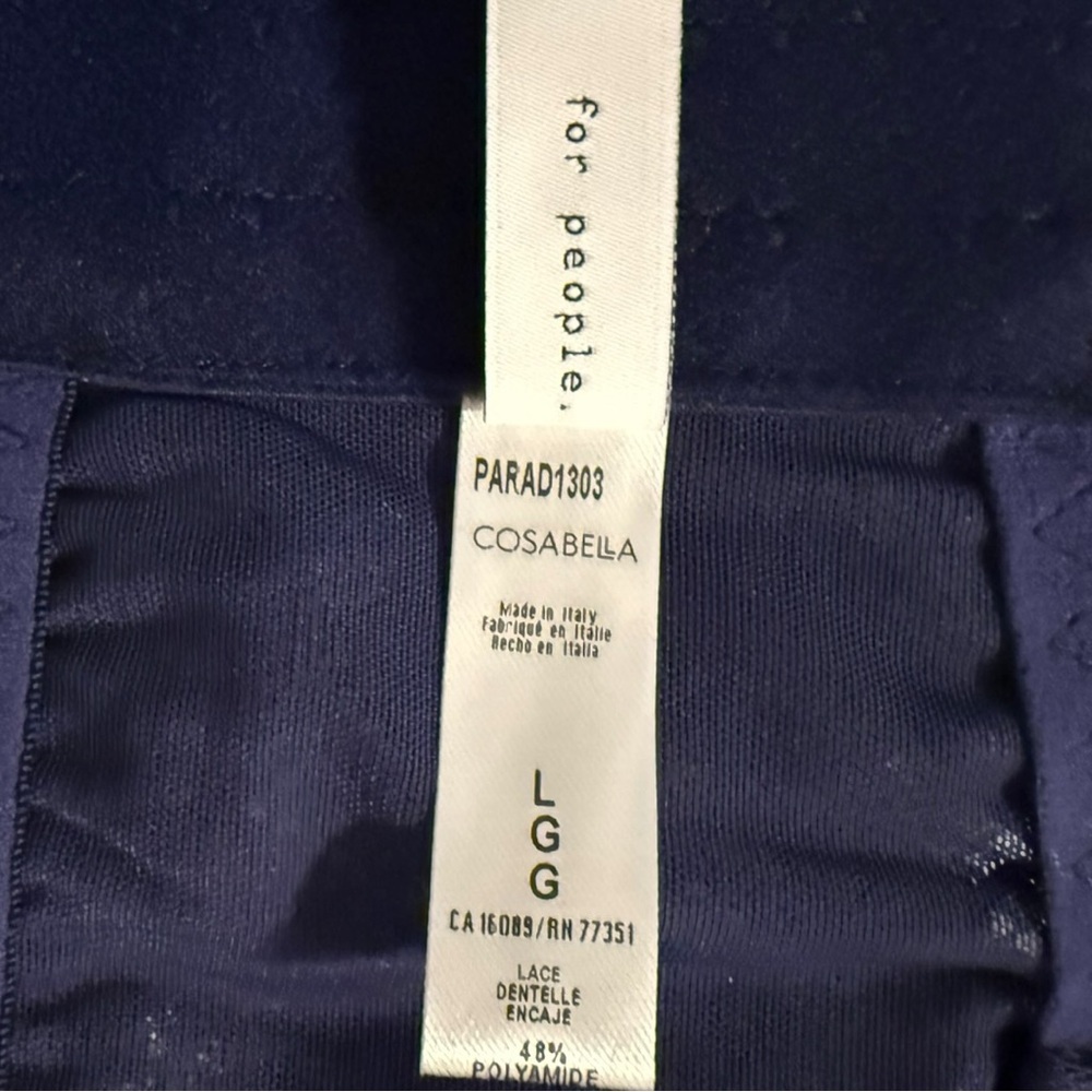 Cosabella Paradiso Curvy Plunge Bralette Navy Rani Pink Lace DD-F Made in Italy - Picture 9 of 11